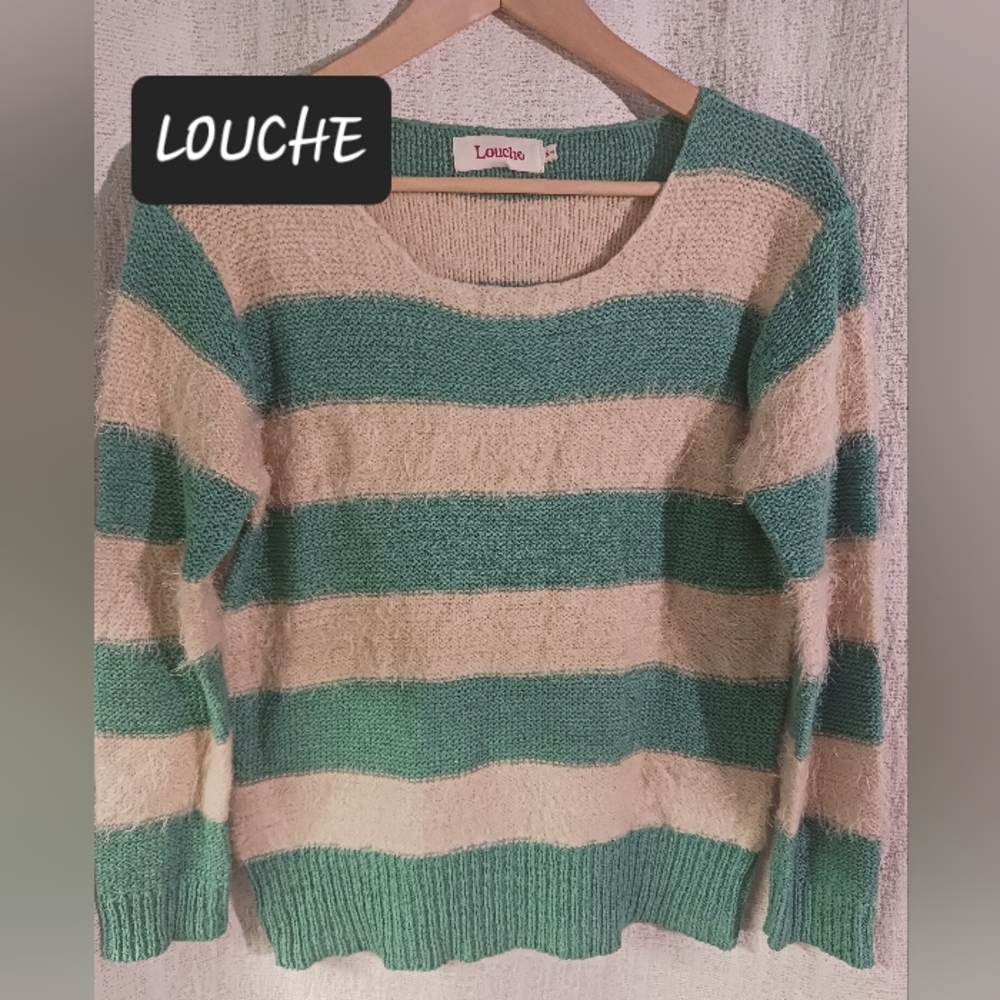 LOUCHE  striped sweater womens size small super soft lightweight